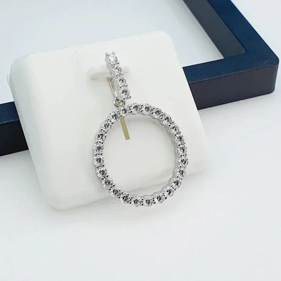 925 Sterling Silver Cubic Zirconia Initial Pendant, UU1P6A6181